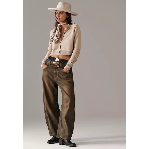 NWT Free People Good Luck Coated Jeans Pants We The Free New Moon 27 - Picture 11 of 11